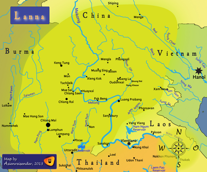 Map of Lanna by Asienreisender